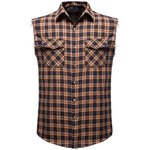 Chemise Western Marron sans Manches pour Homme