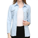 Chemise Western en Jean Bleu Clair pour Femme