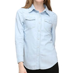 Chemise Country en Jean Bleu Clair pour Femme