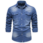 Chemise Western Country en Jean pour Homme