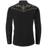 Chemise Western Noire Style Cowboy