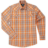 Chemise Western Orange à Carreaux pour Homme