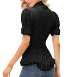 Chemisier Noir Style Western pour Femme