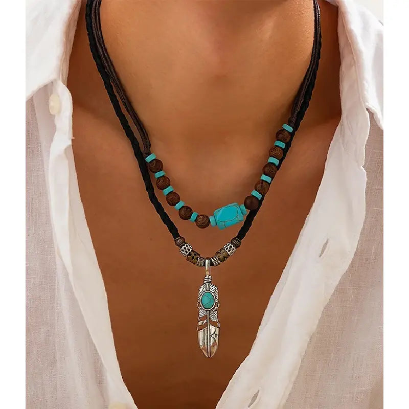 Collier Indien Plume Le
