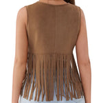 Gilet sans Manche Western a Franges pour Femme