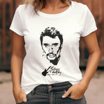 T-Shirt Johnny Hallyday Blanc