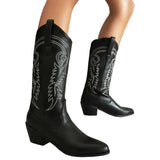 Santiags Noires pour Femme Look Cowboy