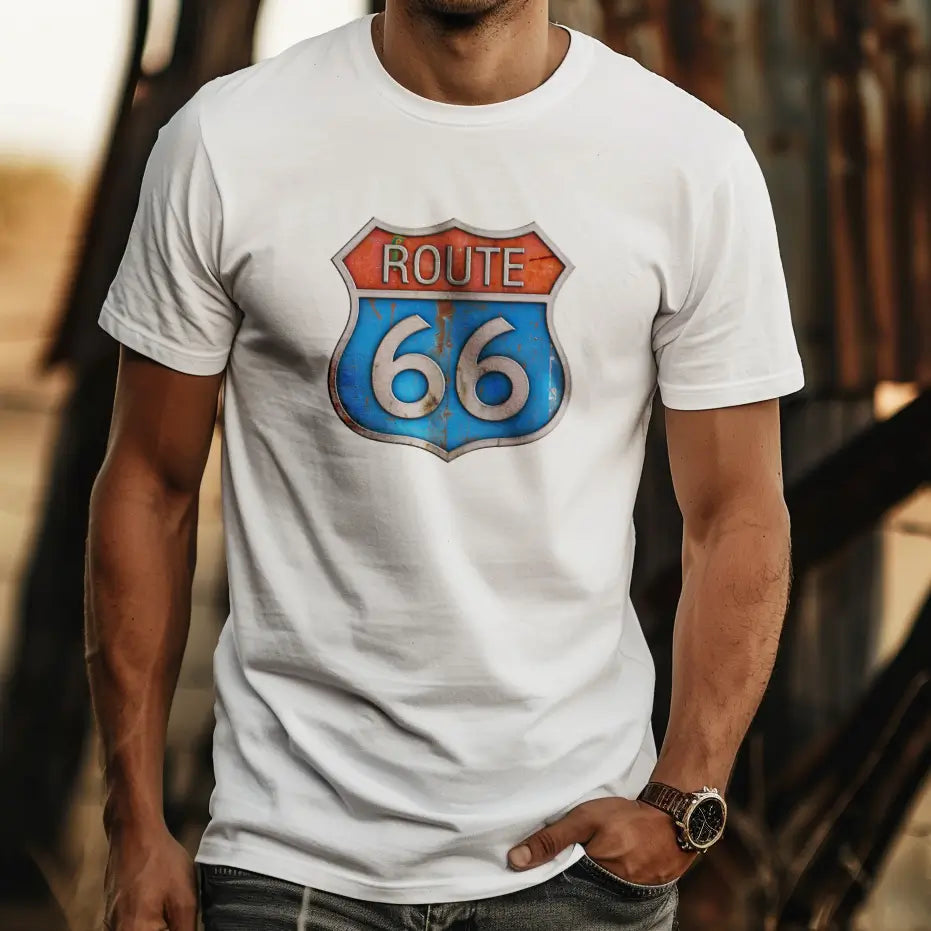 T-shirt Moto Racing - imprimé 3D Vintage Route 66 - FRI188 18