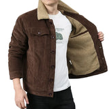 Veste Cowboy Marron Homme en Velours