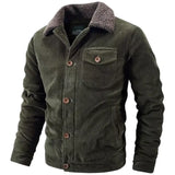 Veste Style Western en Velours Côtelé Vert