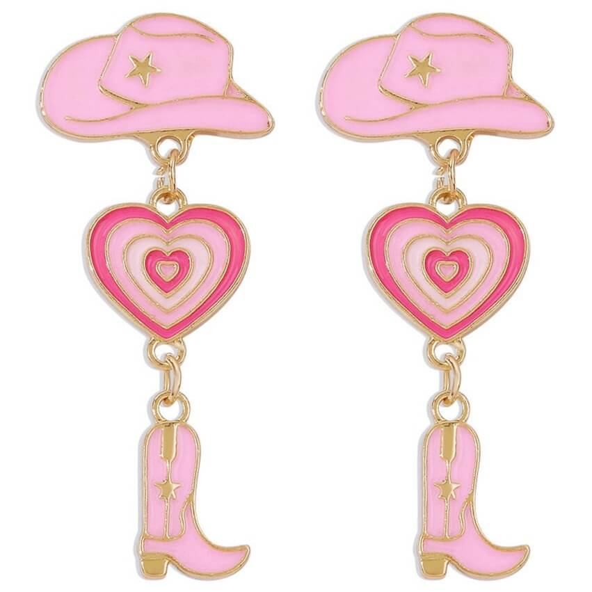 Boucles d'oreilles pendantes style vintage western