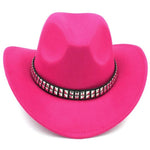 Chapeau de Cowboy Rose en Feutre pour Femme