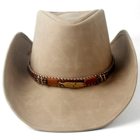 Chapeau De Cowboy Femme Tenue En Cuir Femme Longs Cheveux Noirs Cowgirl  Habillé Shérif Occidental Buff Espion