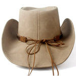 Chapeau de Cowboy Femme en Cuir Véritable 