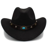 Chapeau de Cowboy Femme Noir en Feutre