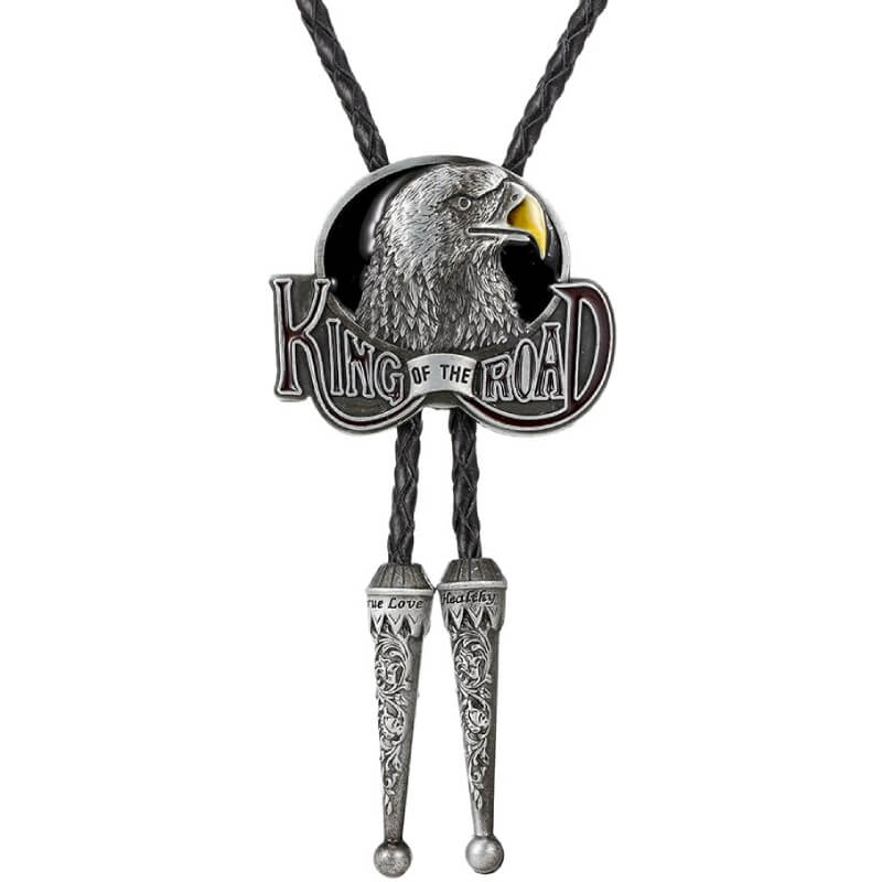 Cravate Western West Coast Tack Croix De Selle - Bleu Marine, Concho Nickel - NEUVE