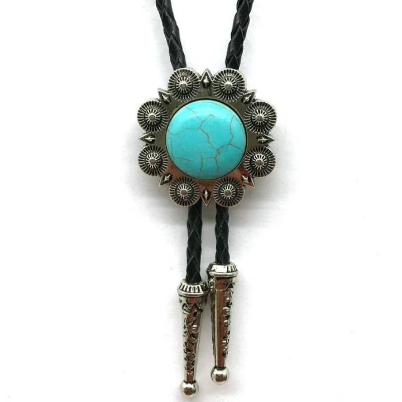 Cravate,Cravate Bolo Western Cowboy Vintage en cuir, motif géométrique Cravate,Cravate Bolo Western Cowboy Vintage en cuir, motif géométrique