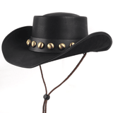 Chapeau de Cowboy en Cuir Noir Western