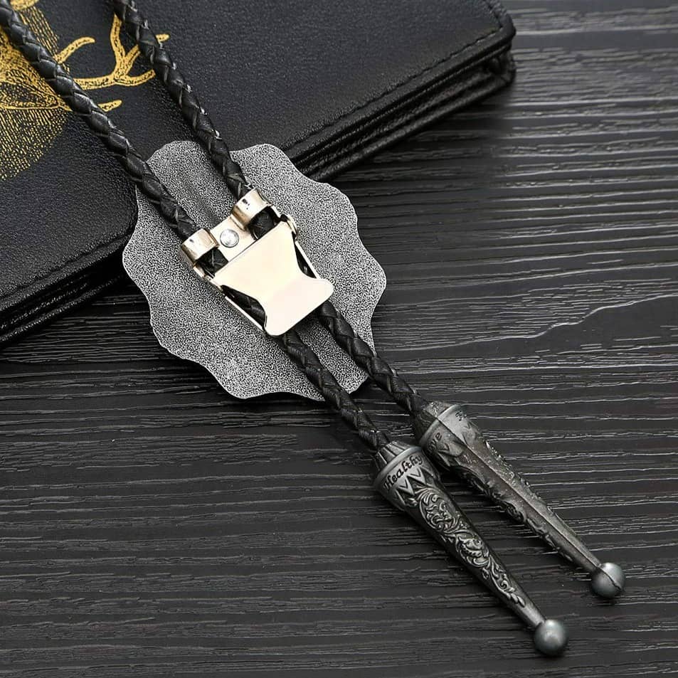 BOLO TIE Cravate Western Plaque Argent Avec Sodalite Bleue - Neuf Avec étiquettes
