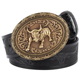 Ceinture Noire avec Plaque Western