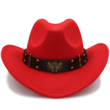 Chapeau de Cowboy Rouge en Feutre