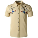 Chemise Country Manches Courtes pour Homme Beige