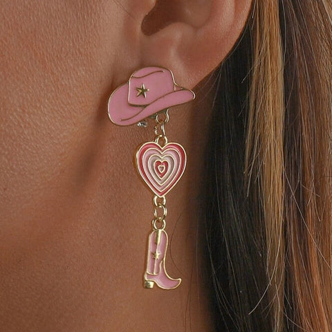 2 Paires de Boucles d'Oreilles Bottes Cowboy pour Femme 2 Paires de Boucles d'Oreilles Bottes Cowboy pour Femme